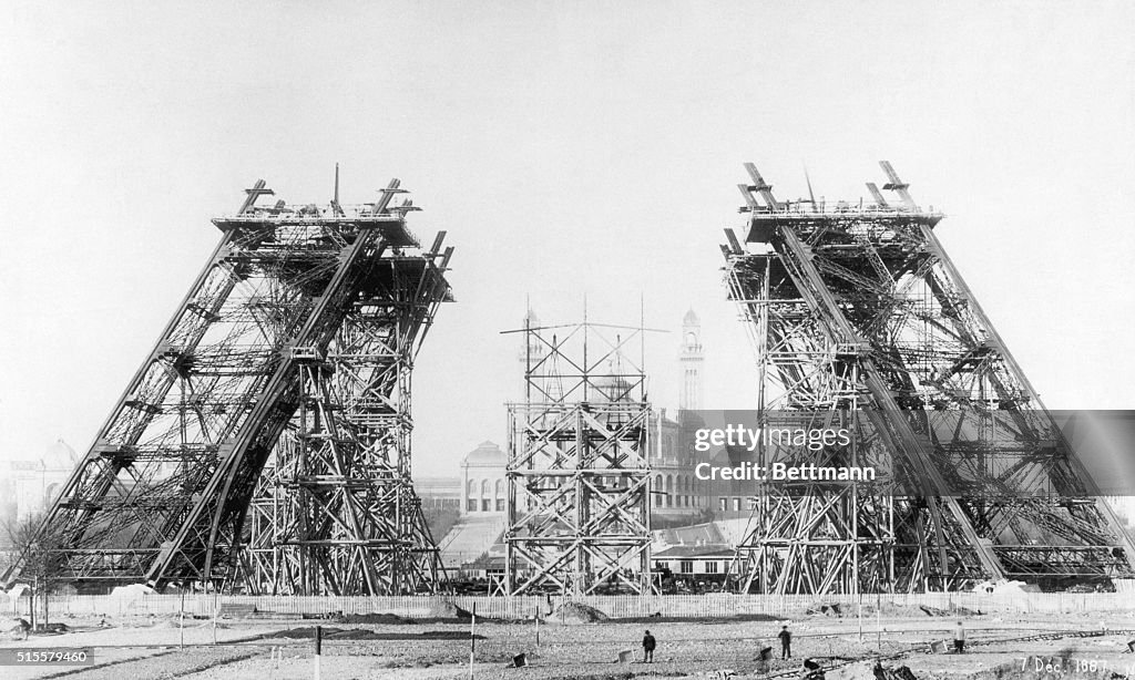 Eiffel Tower in Early Construction Stages