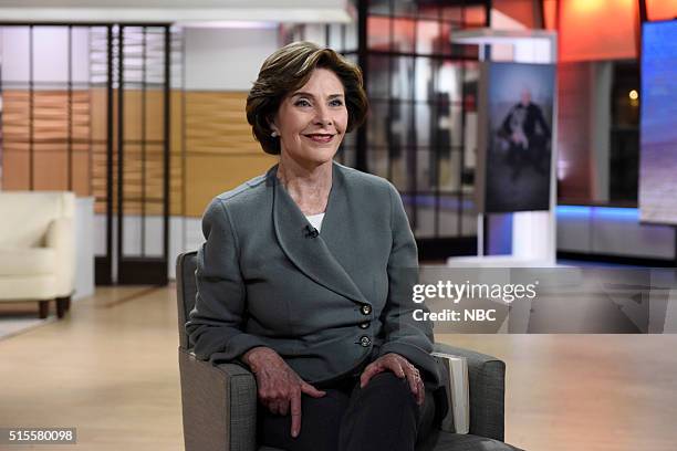 Laura Bush appears on the "Today" show on Monday, March 14, 2016 from Rockefeller Plaza in New York --