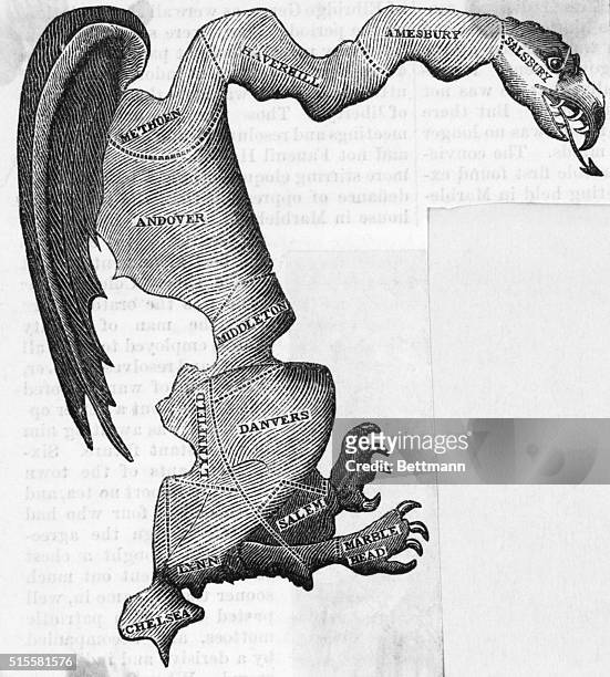 The term "gerrymander" stems from this Gilbert Stuart cartoon of a Massachusetts electoral district twisted beyond all reason. Stuart thought the...
