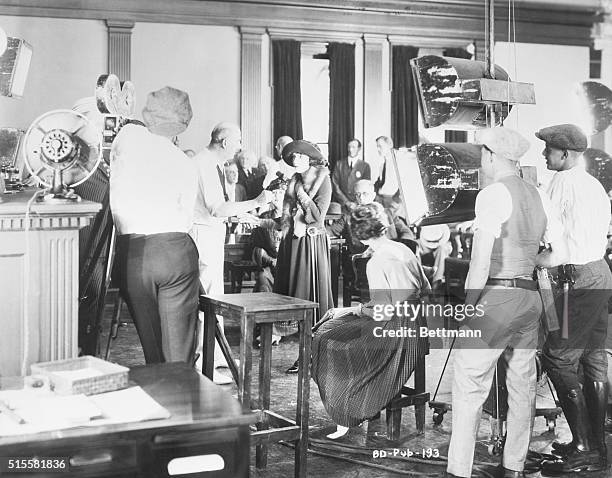 Hollywood, CA: Typical filming scene of the 1920's at Paramount Studio.