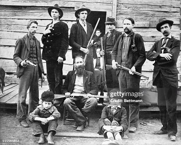 The Hatfield Family. Feudists against the McCoys. Photograph by T. F. Hunt, 1899.