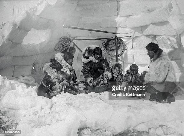 Alaska: Here is the first photo shows the actual construction and interior of igloos made by Eskimos.