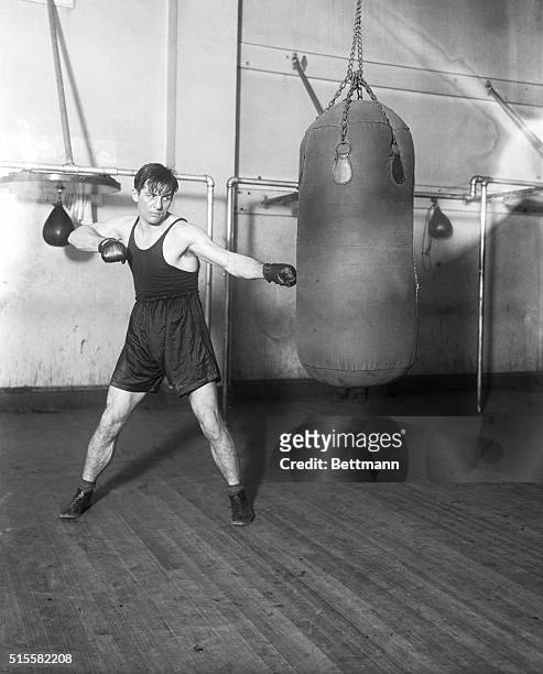 New York, NY: Georges Carpentier, orchid man of France and the idol of French pugilistic followers is putting in some mighty tough training licks at...