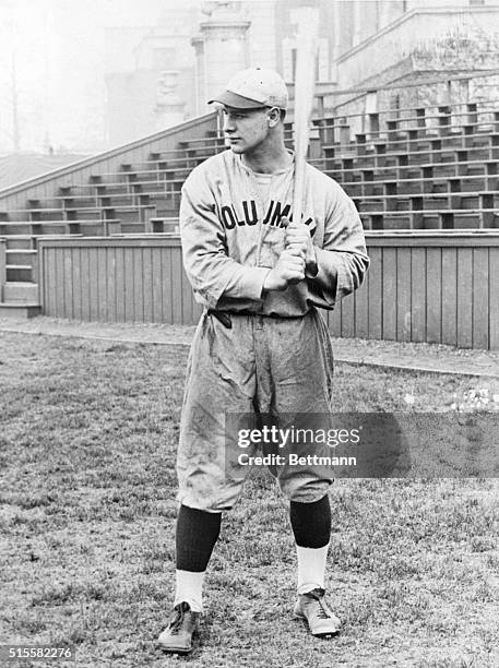 Baseballer Lou Gehrig when he played for Columbia.