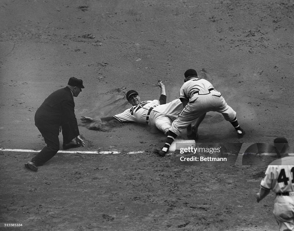 Umpire Calls Lou Boudreau Out In Game