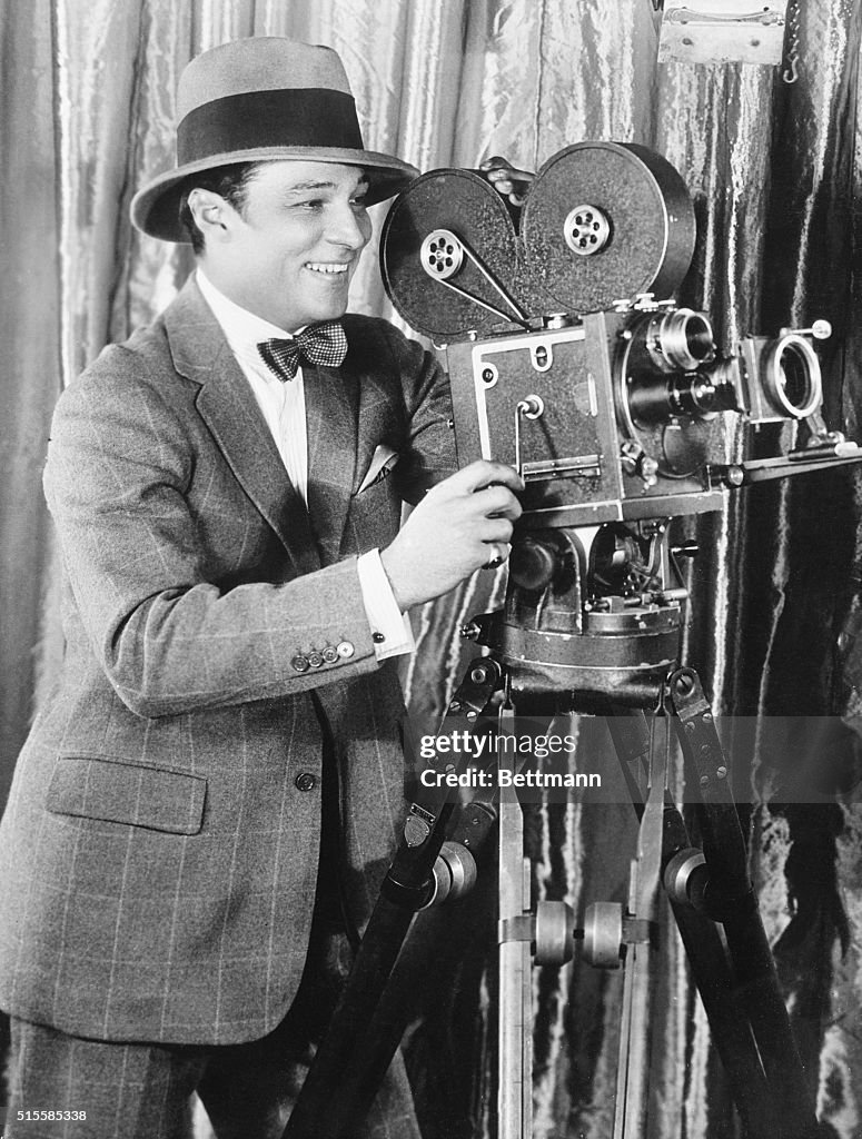 Rudolph Valentino Behind Movie Camera