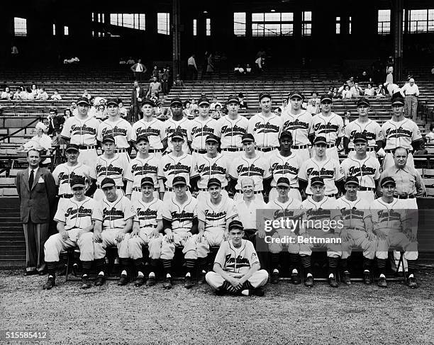 Cleveland,OH:ORIGINAL CAPTION READS:American League contenders for World Series champs for 1948 are the Cleveland Indians.Front row,l-r:Ed...