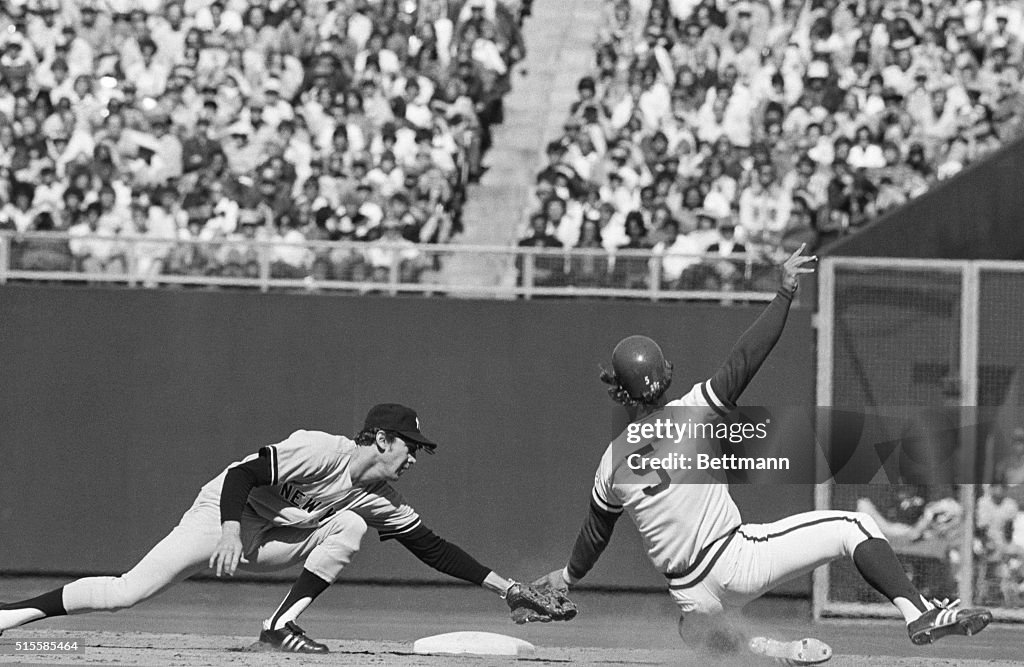 Fred Stanley Tagging Out George Brett