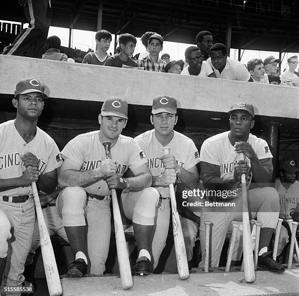 Chicago, IL: Four members of the Cincinnati Reds, who are among the top ten hitters in the National League, got together for the camera 8/25 before...