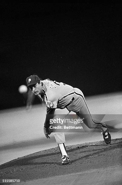 St. Louis, MO: Philadelphia Phillies' pitcher Steve Carlton is attempting to become the 16th pitcher in Major League history to reach the 300 victory...
