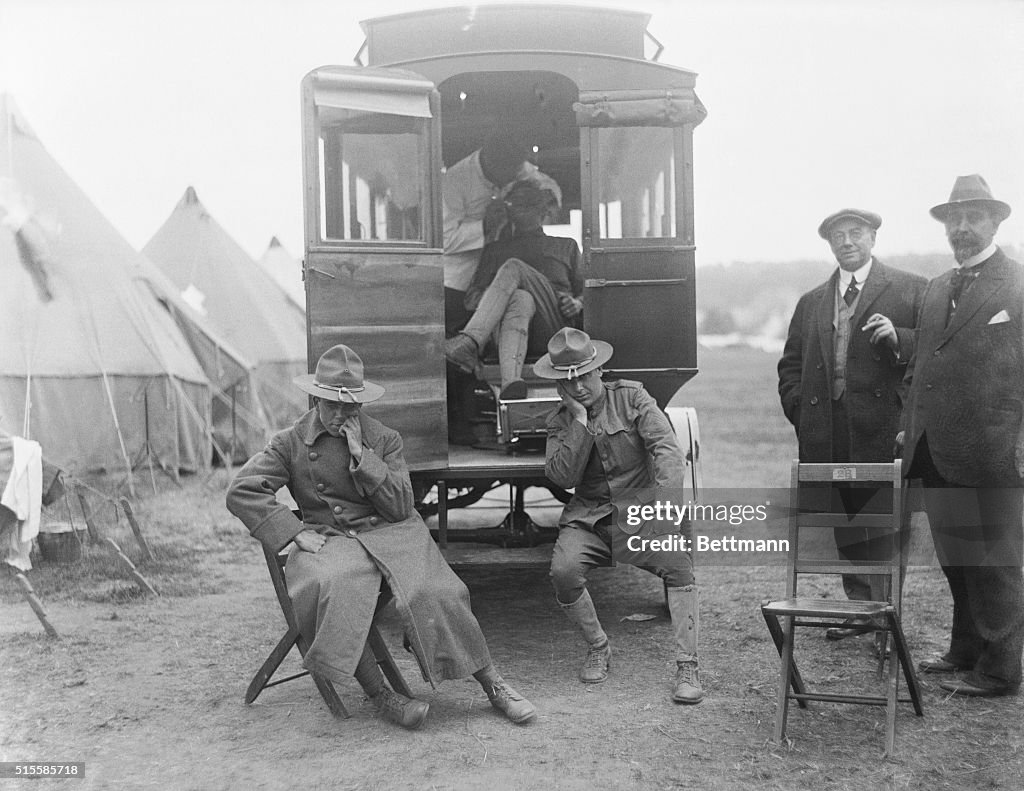 Soldiers Waiting at Dental Ambulance During World War I