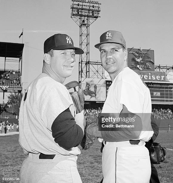 St. Louis, MO: Considered in many circles as outstanding candidates in their respective leagues of most valuable player awards are Mickey Mantle of...