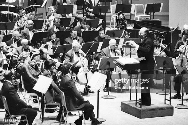 New York, NY: Hollywood composer and conductor John Williams gives his first concert as conductor of the Boston Pops Orchestra at Carnegie Hall....