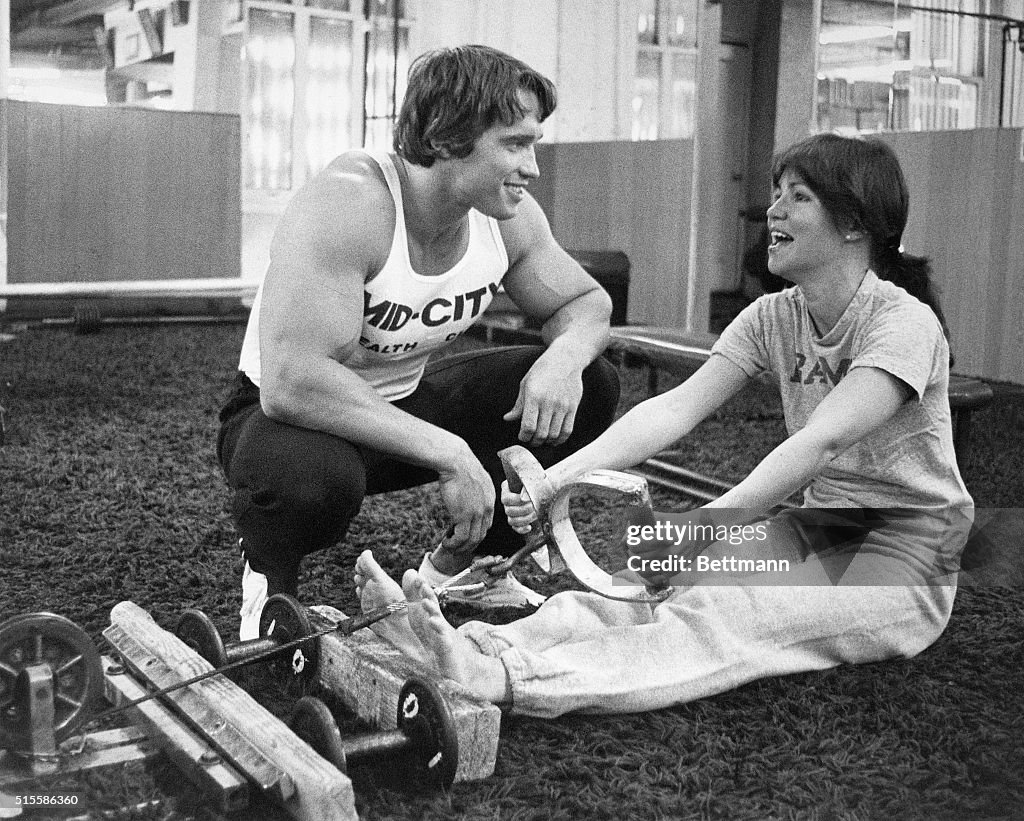 Arnold Schwarzenegger Training Sally Field