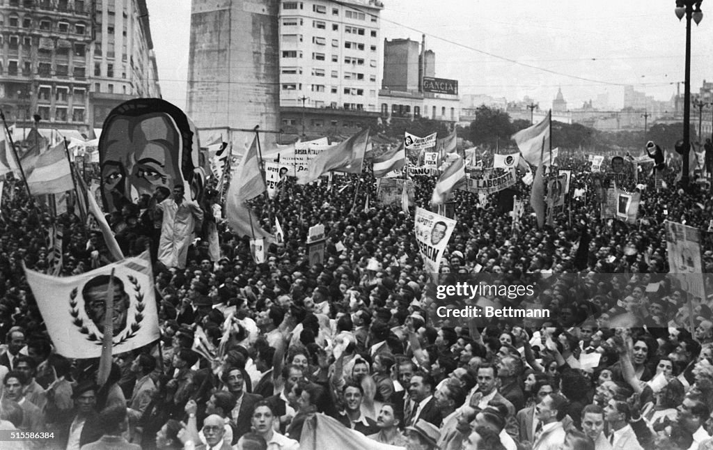 Peron Rally Buenos Aires, Argentina-Three Days after the Union Democratica party ...