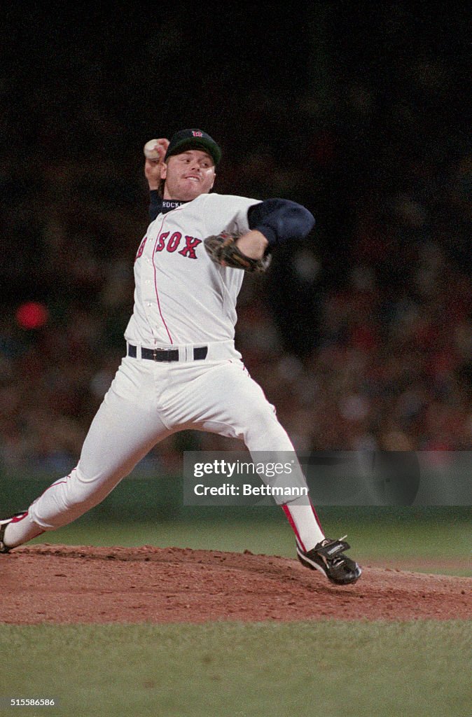 Roger Clemens Firing Baseball To Plate