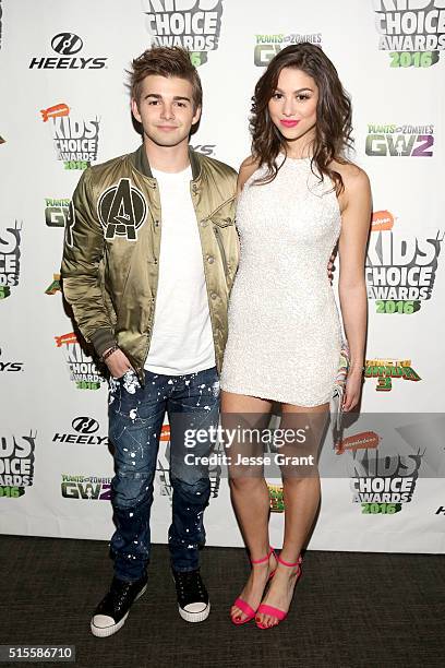 Actors Jack Griffo and Kira Kosarinattend the 2016 KCA International/Regional Awards at The Forum on March 10, 2016 in Inglewood, California.