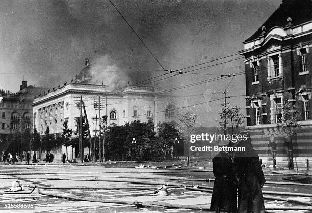 Tokyo, Japan- Photo shows a scene of destruction from the earthquake which hit Japan in 1923.