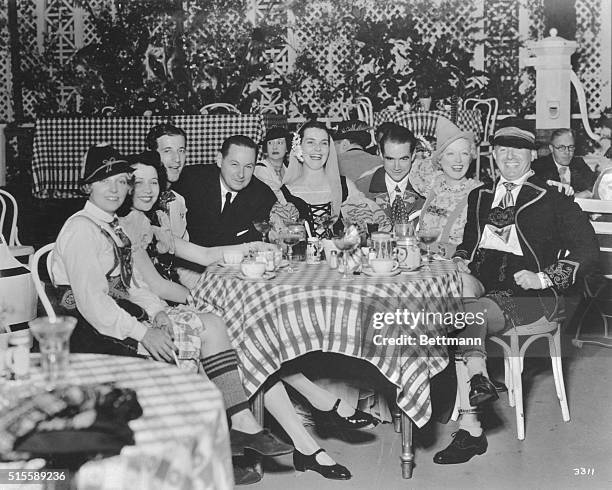 Movie stars of the first water turned out en masse to attend, in Tyrolean garb, the party given by Marion Davies upon her return from a five-month...