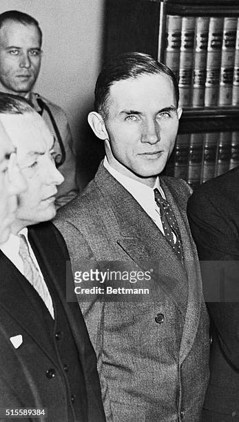 Bruno Richard Hauptmann at the Hunterdon County Courthouse during his trial, in which he is being charged with the kidnapping and murder of Charles...