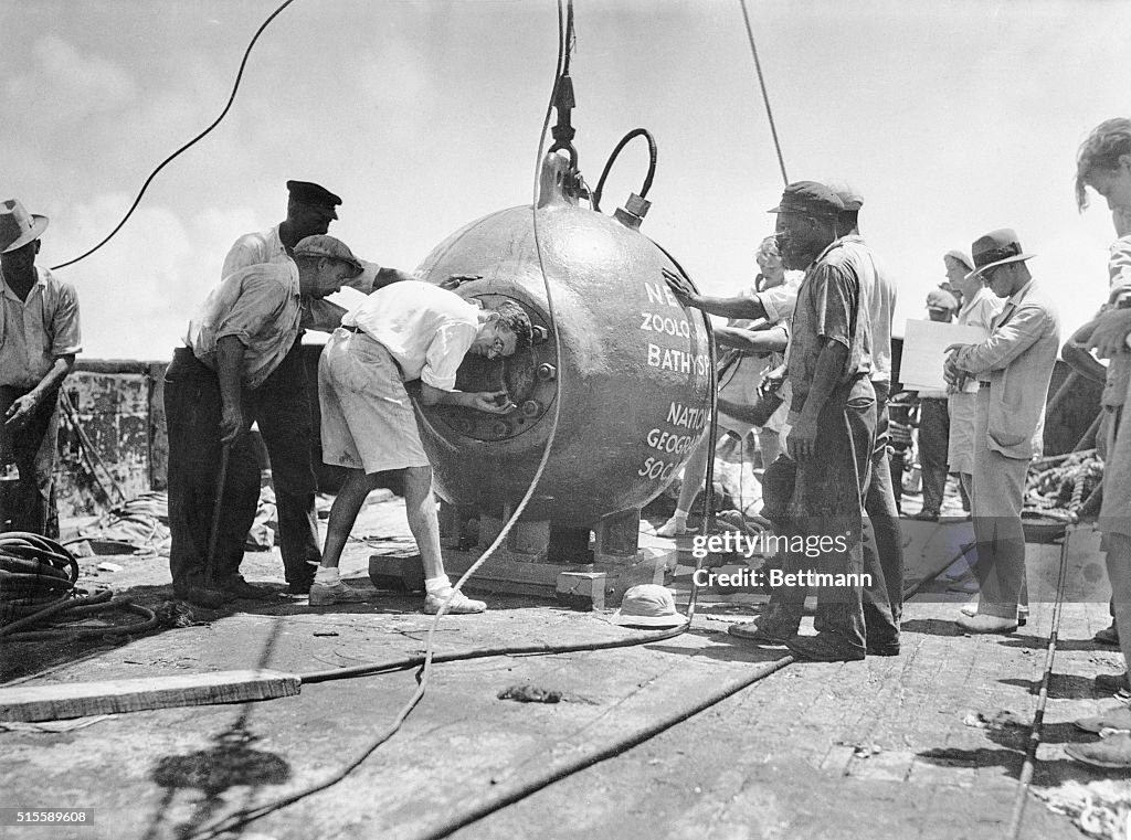 John Teevan Opening Bathysphere Used by William Beebe