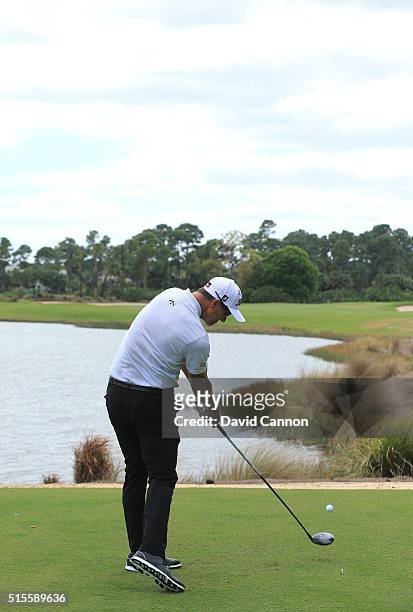 Adam Scott of Australia hits a driver at Old Palm Golf Club on March 7, 2016 in Palm Beach Gardens, Florida.
