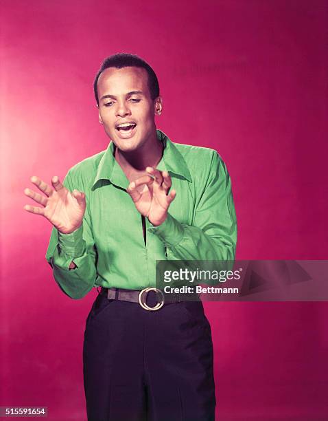 Portrait of American actor and singer Harry Belafonte. Belafonte was known as the "King of Calypso", circa 1955.