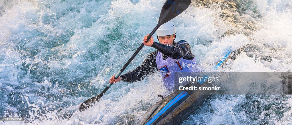 Man kayaking