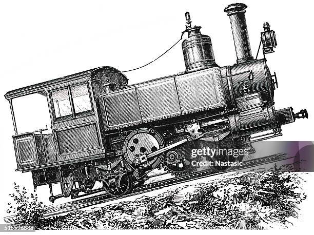 mountain locomotive - steep hill stock illustrations