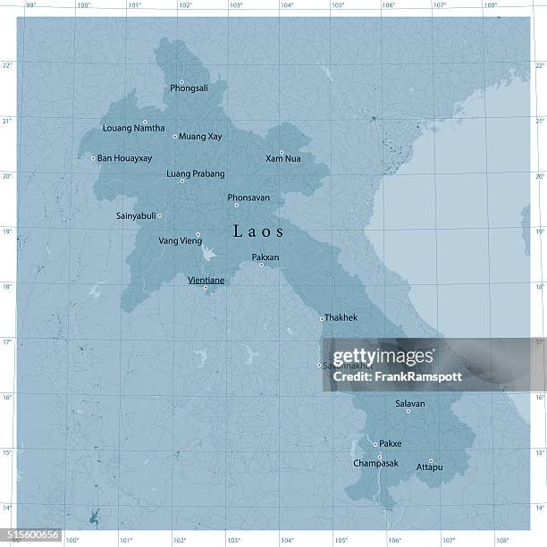 laos vector road map - laos stock illustrations