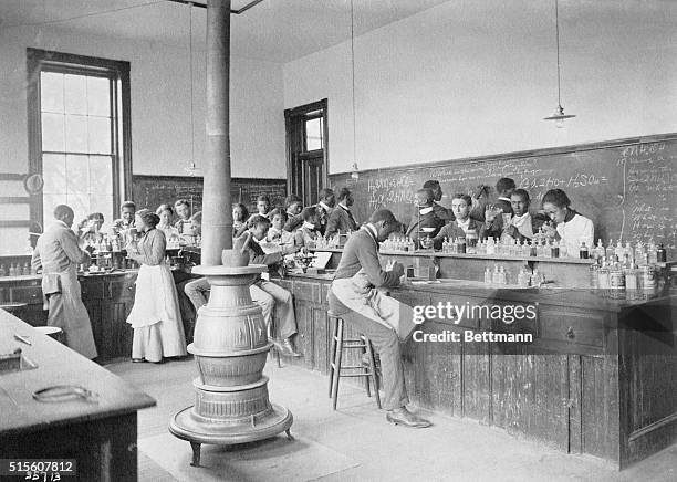 Tuskegee Institute. A class in chemistry.