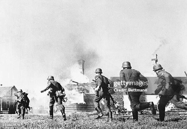 Wehrmacht Troops Take a Ukrainian Village