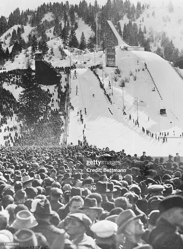 Crowd Watching Ski Jumping Competition