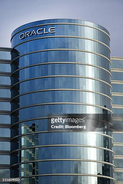 Buildings stand at the Oracle Corp. Headquarters campus in Redwood City, California, U.S., on Monday, March 14, 2016. Oracle Corp. Is scheduled to...