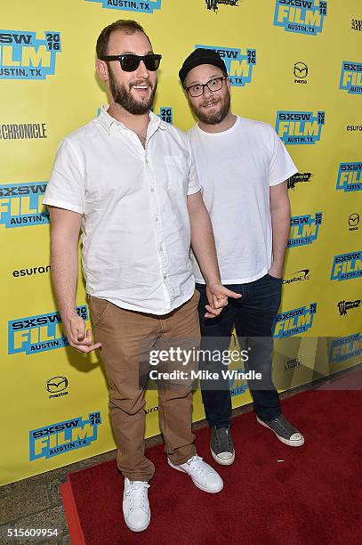 Directors Evan Goldberg and Seth Rogen attend the screening of "Preacher" during the 2016 SXSW Music, Film + Interactive Festival at Paramount...