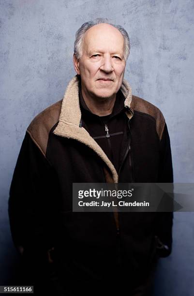 Werner Herzog from the film, "Lo and Behold: Reveries of the Connected World," poses for a portrait at the 2016 Sundance Film Festival on January 24,...