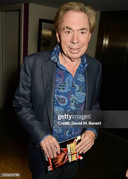 Lord Andrew Lloyd Webber attends the press night after party for "Miss Atomic Bomb" at the St James Theatre on March 14, 2016 in London, England.
