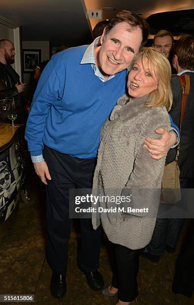 Richard Kind and Elaine Paige attend the press night after party for "Miss Atomic Bomb" at the St James Theatre on March 14, 2016 in London, England.