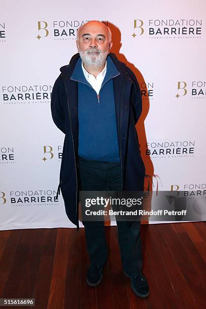 Member of the Jury, Actor Gerard Jugnot attends the Premiere of "Five", Laureat Du Prix Cinema 2016 - Fondation Diane And Lucien Barriere. Held at...