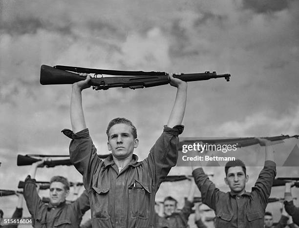 Approximately three of the seven weeks training course of the U.S. Marine recruits at Parris Island are spent on the rifle range where the future...