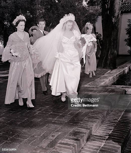 Mrs. Gloria Vanderbilt and her 17-year-old Heiress daughter, Gloria Vanderbilt, leave the Biltmore Hotel here for the historic Santa Barbara Mission,...