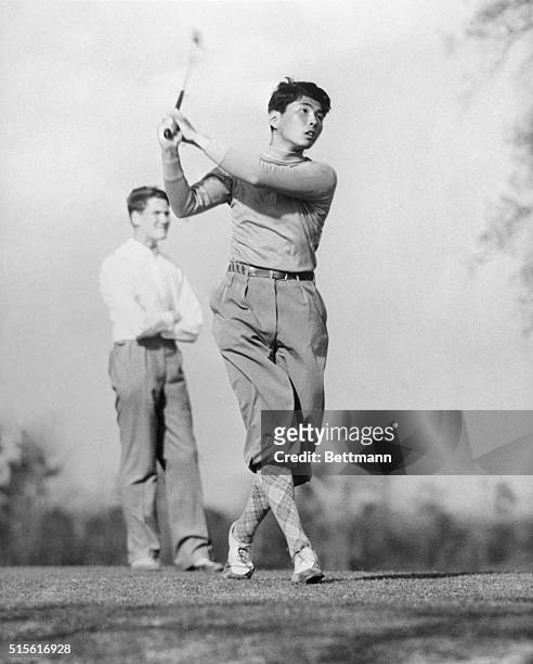 Fumitaka Konoye, son of Prince Fumimaro Konoye of Tokyo whose excellent golf here has made him a figure to reckoned with in the North and South...