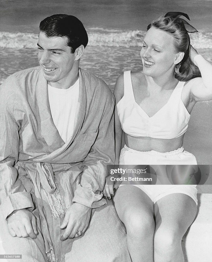 Joe DiMaggio and Dorothy Arnold Enjoying the Beach