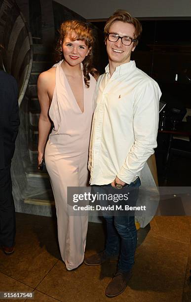 Sasi Strallen and Robbie Boyle attend the press night after party for "Miss Atomic Bomb" at the St James Theatre on March 14, 2016 in London, England.