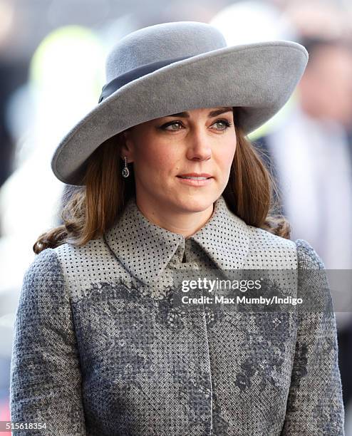Catherine, Duchess of Cambridge attends the Commonwealth Observance Day Service at Westminster Abbey on March 14, 2016 in London, England. The...