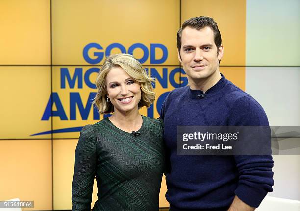 Henry Cavill is a guest on "Good Morning America," 3/11/16, airing on the Walt Disney Television via Getty Images Television Network. AMY ROBACH,...