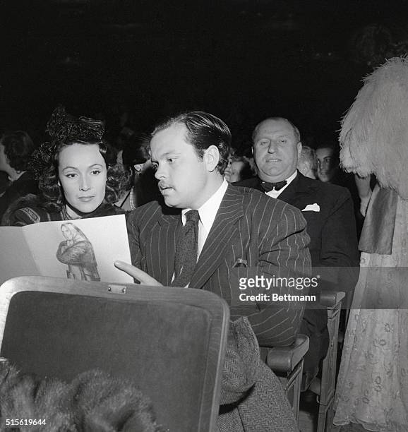 Actor-Director-Producer-Writer Orson Welles and his fiancee, actress Dolores Del Rio, who have announced that they will marry after the first of the...