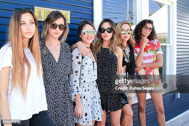 Cloves, Eleanor Calder, Camila Coelho, Aimee Song, Dani Song and Aluna Francis of Aluna George attend the Austin Style Brunch hosted by REVOLVE , Who...