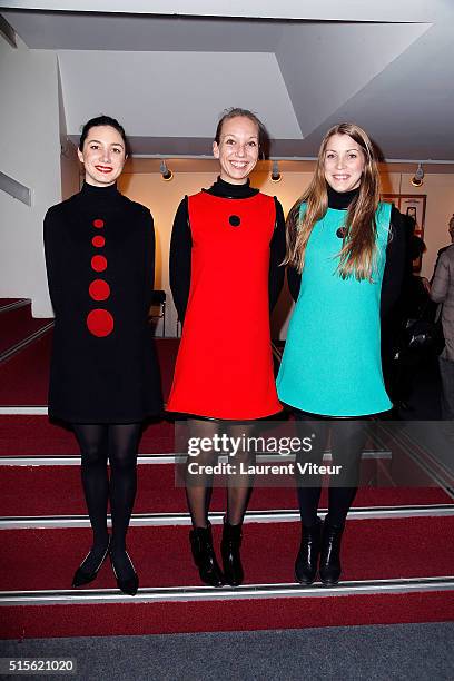 The charming hostess with Pierre Cardin Dresses attend has the signature of the book 'Espace Cardin' by Jean-Pascal Hesse at Espace Pierre Cardin on...