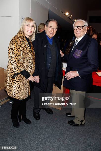 Candice Patou, Robert Hossein and Pierre Cardin attend has the signature of the book 'Espace Cardin' by Jean-Pascal Hesse at Espace Pierre Cardin on...